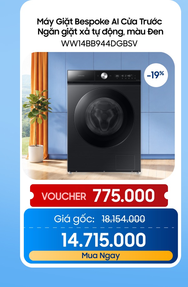 Máy Giặt Bespoke AI Cửa Trước 14 kg WW14BB944DGBSV