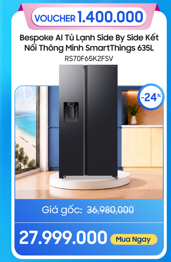 Bespoke AI Tủ Lạnh Side By Side Kết Nối Thông Minh SmartThings 635L