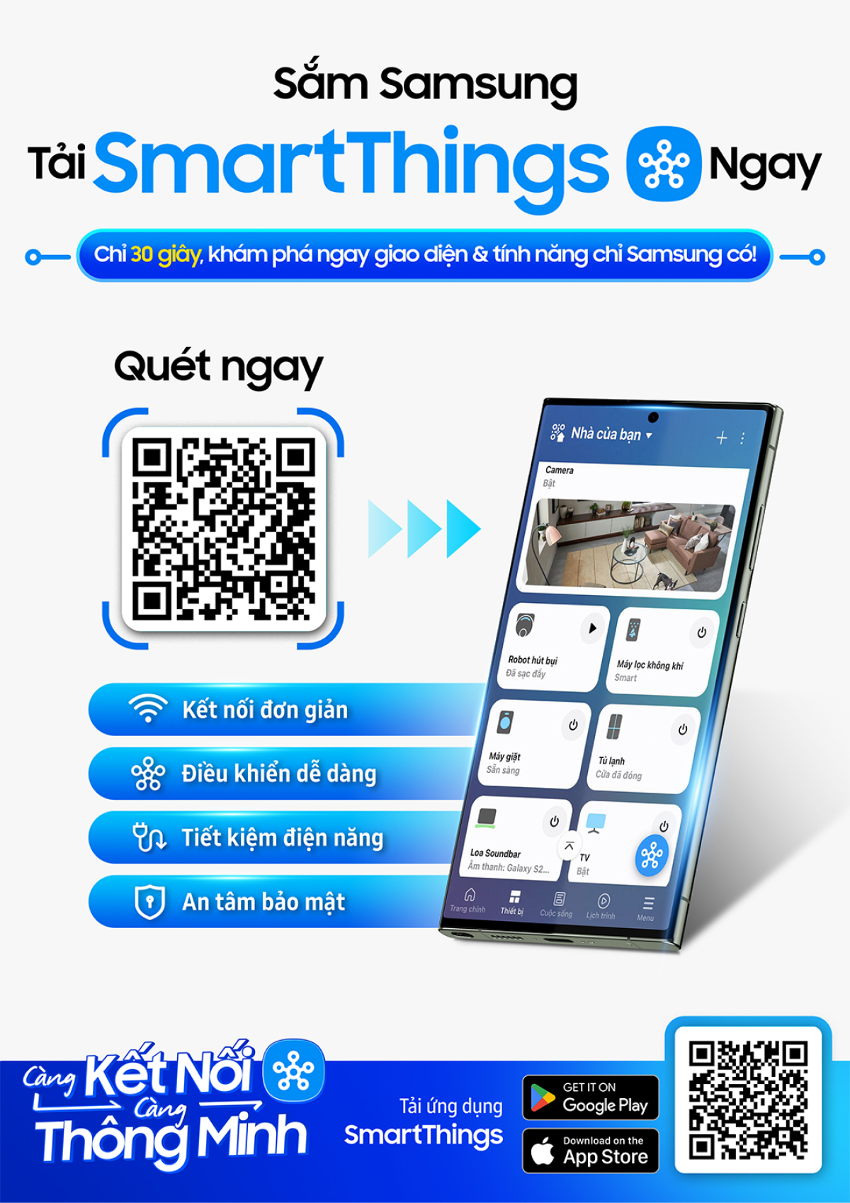 Mở SmartThings để quản lý thiết bị