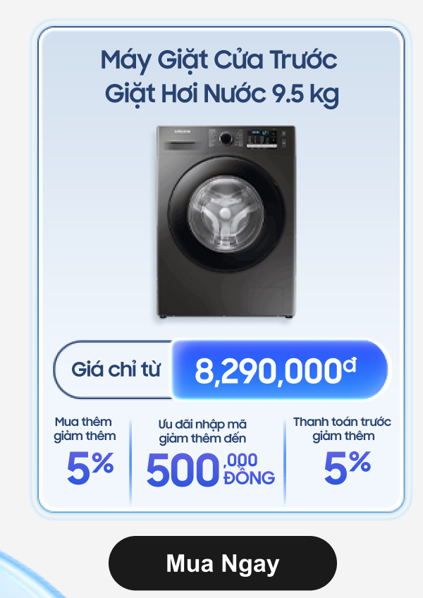 Máy Giặt Cửa Trước Giặt Hơi Nước 9.5 kg