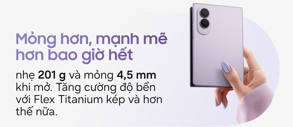 Galaxy Z Fold8 mỏng nhẹ và bền bỉ