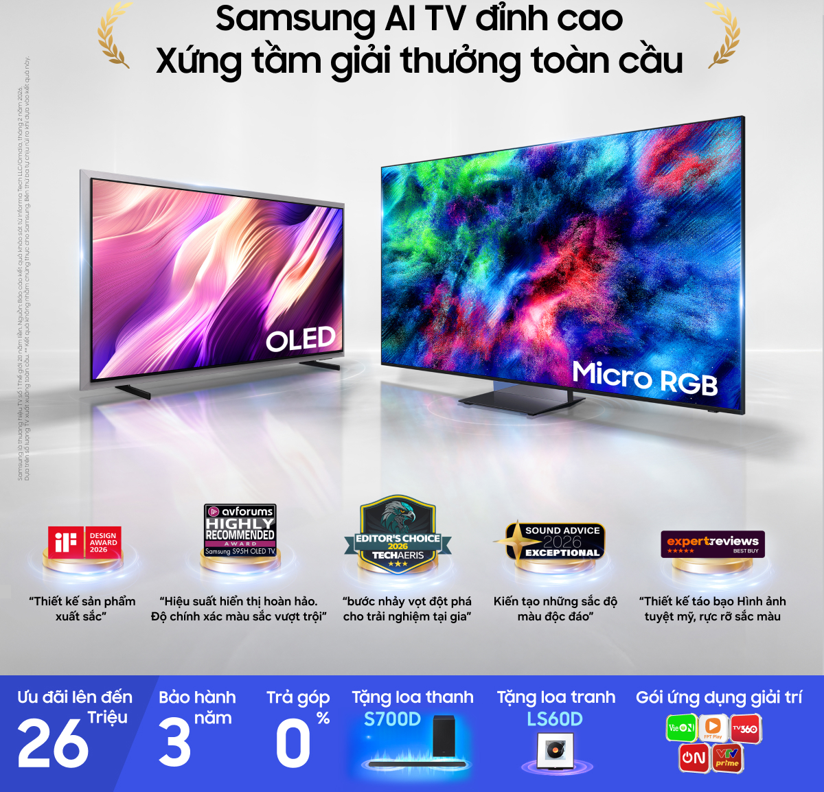 Samsung AI TV đỉnh cao Xứng tầm giải thưởng toàn cầu