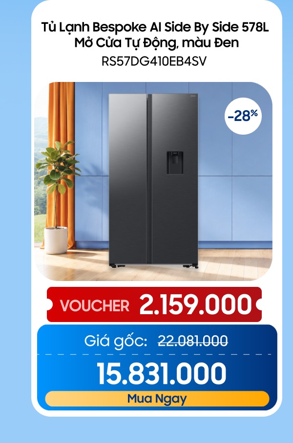 Tủ Lạnh Bespoke AI Side By Side 578L RS57DG410EB4SV